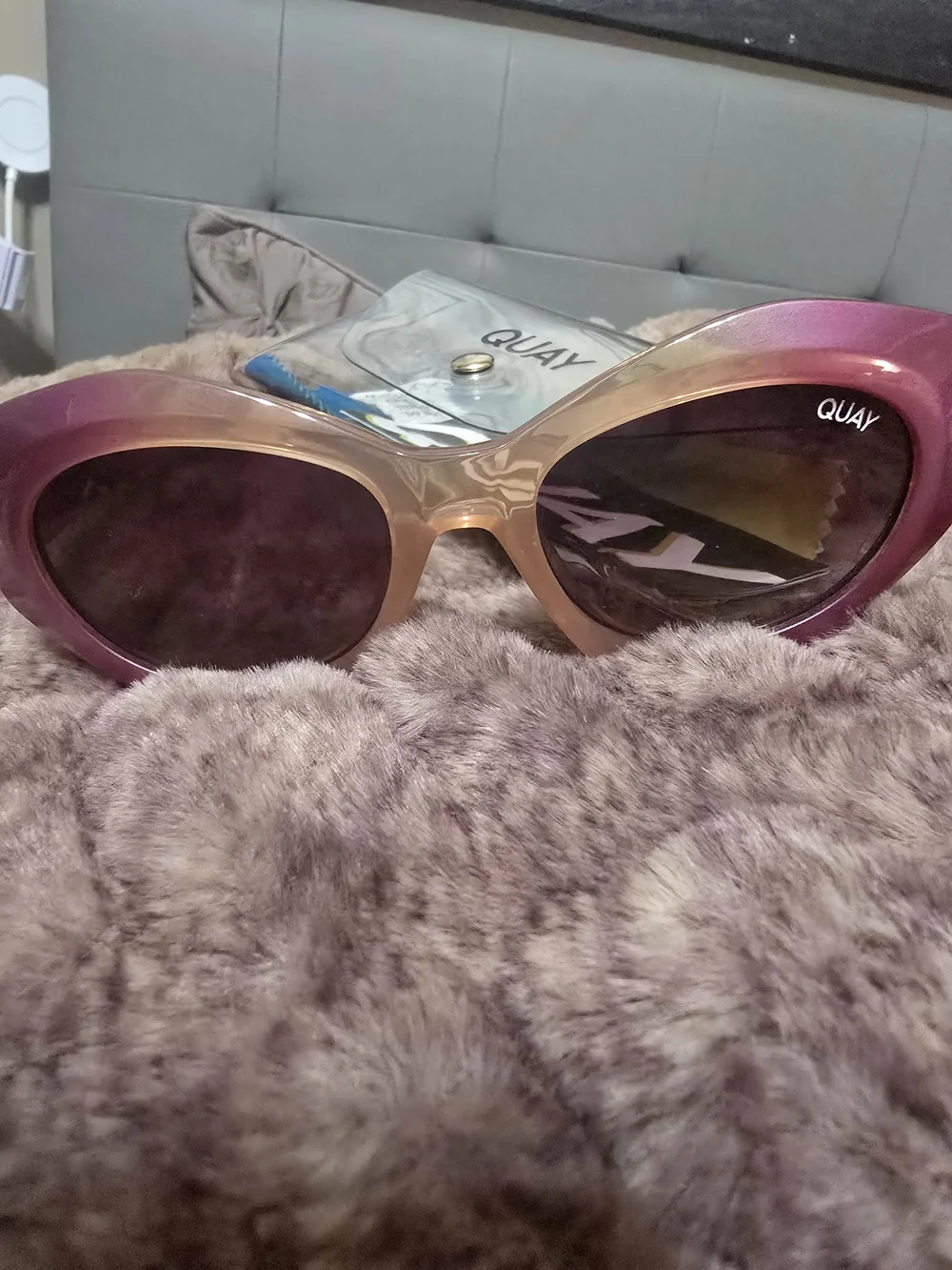Quay Purple Ombre Cat Eye Sunglasses